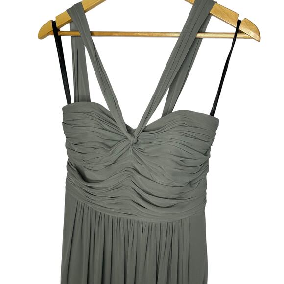 Dessy Collection Charcoal Gray Style 2833 Halter Bridesmaid Formal Dress Size 4 - Picture 3 of 10